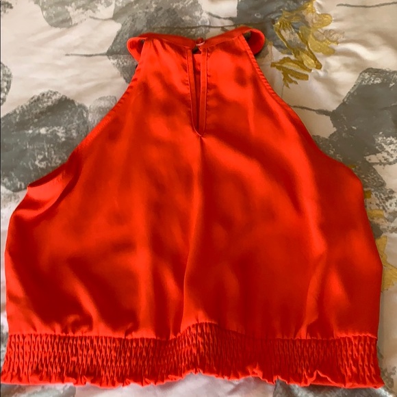 Orange coral halter top - Picture 2 of 8